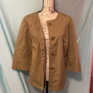 Kasper stretch cotton jacket sz 18 tan